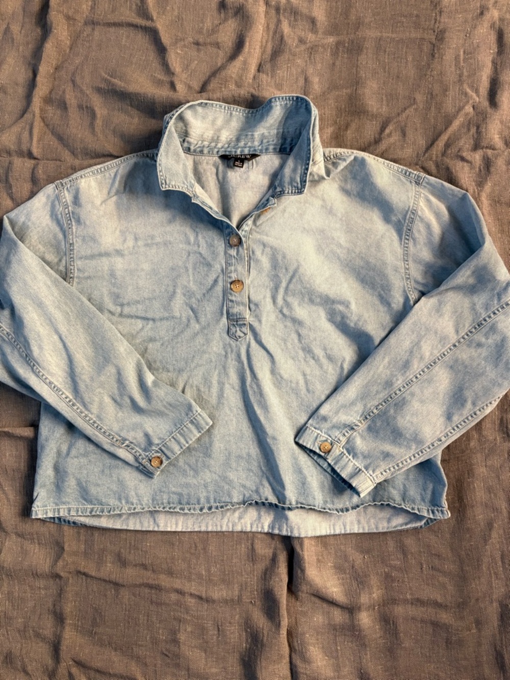J.Crew Chambray Popover Shirt | Size L | Like New
